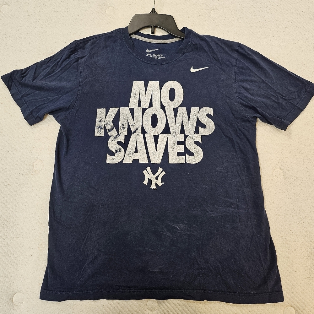 Nike Navy Blue 'Mo Knows Saves' NY Yankees Short Sleeve T-Shirt